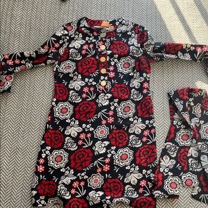 Tory Burch Floral Midi Dress - Black, Red, White